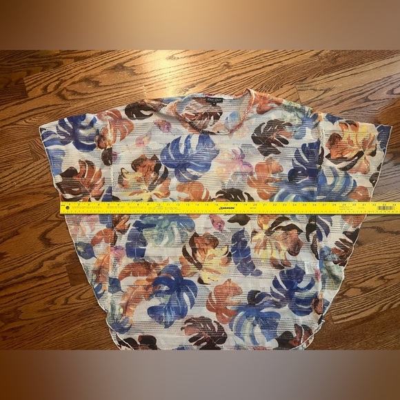 Dor Dor Couture Sheer Mesh Tropical Leaf Top - Size Medium - Picture 6 of 7